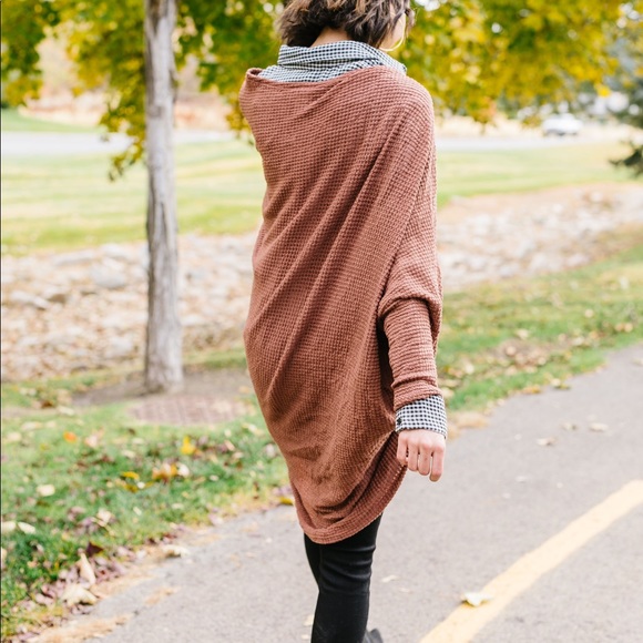 LAST 2❗️Waffle Knit Slouchy Cardi In Rust - Picture 6 of 8